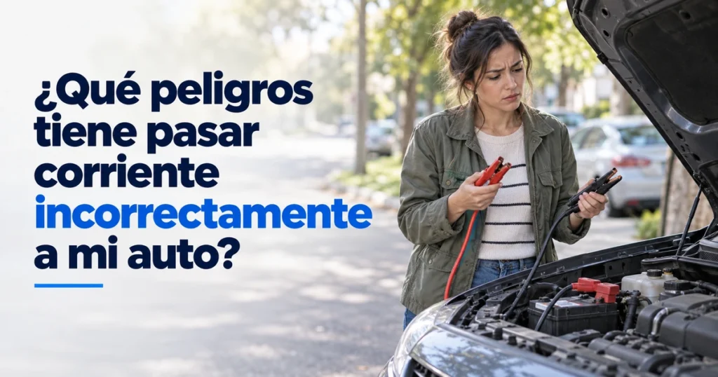 Peligros de pasar corriente a un auto en Apodaca